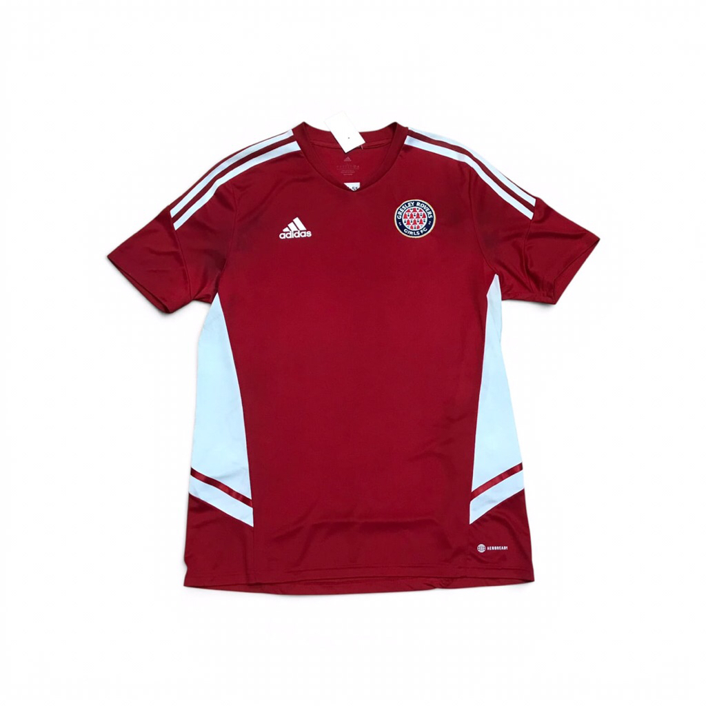 GRESLEY ROVERS ADIDAS #1 MATCH WORN Red Jersey Shirt  FOOTBALL SHIRT JERSEY SIZE L Made In Cambodia