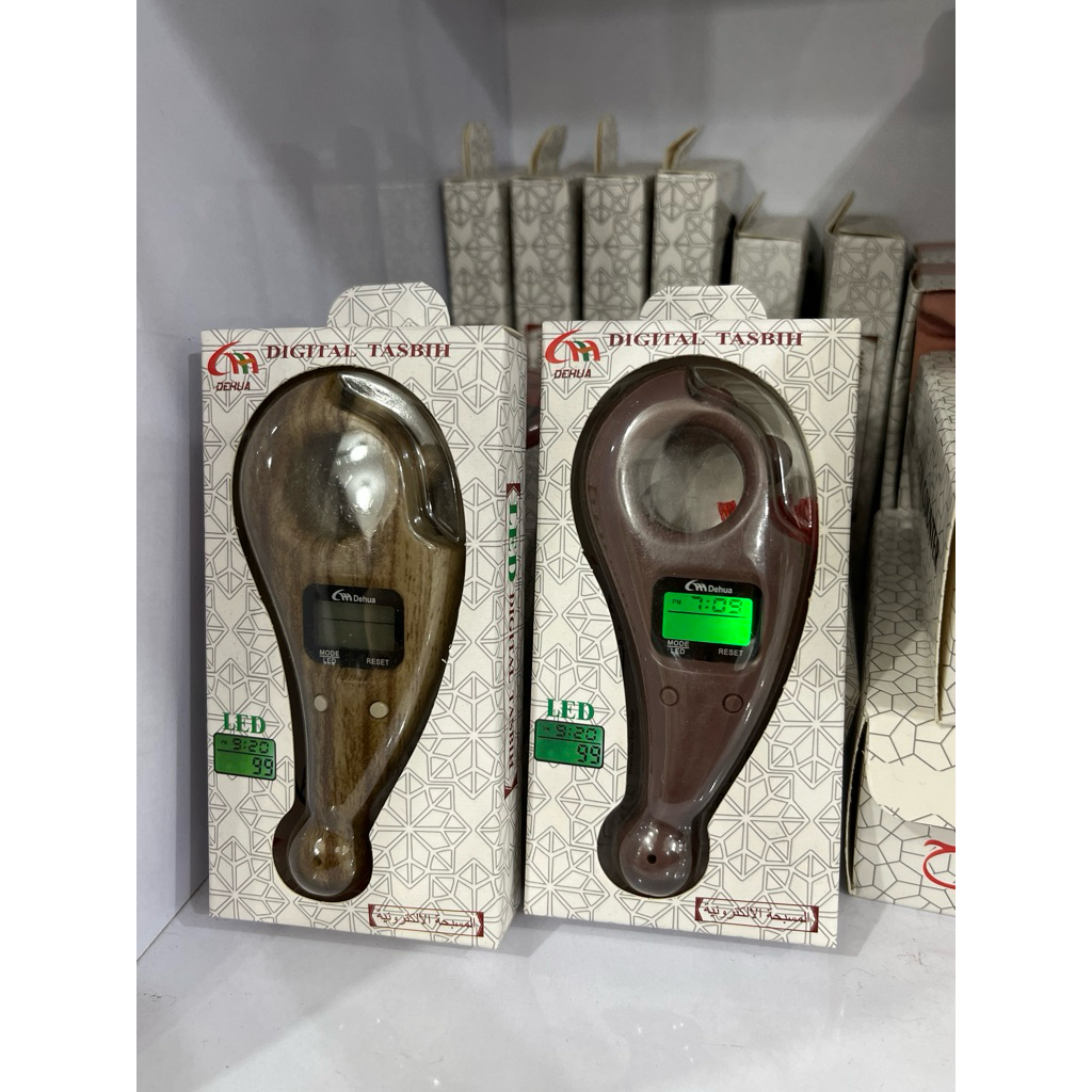 Tasbih Digital Premium Kayu Model Mini Tally Counter - Ringan, Nyaman Digenggam, Warna Acak