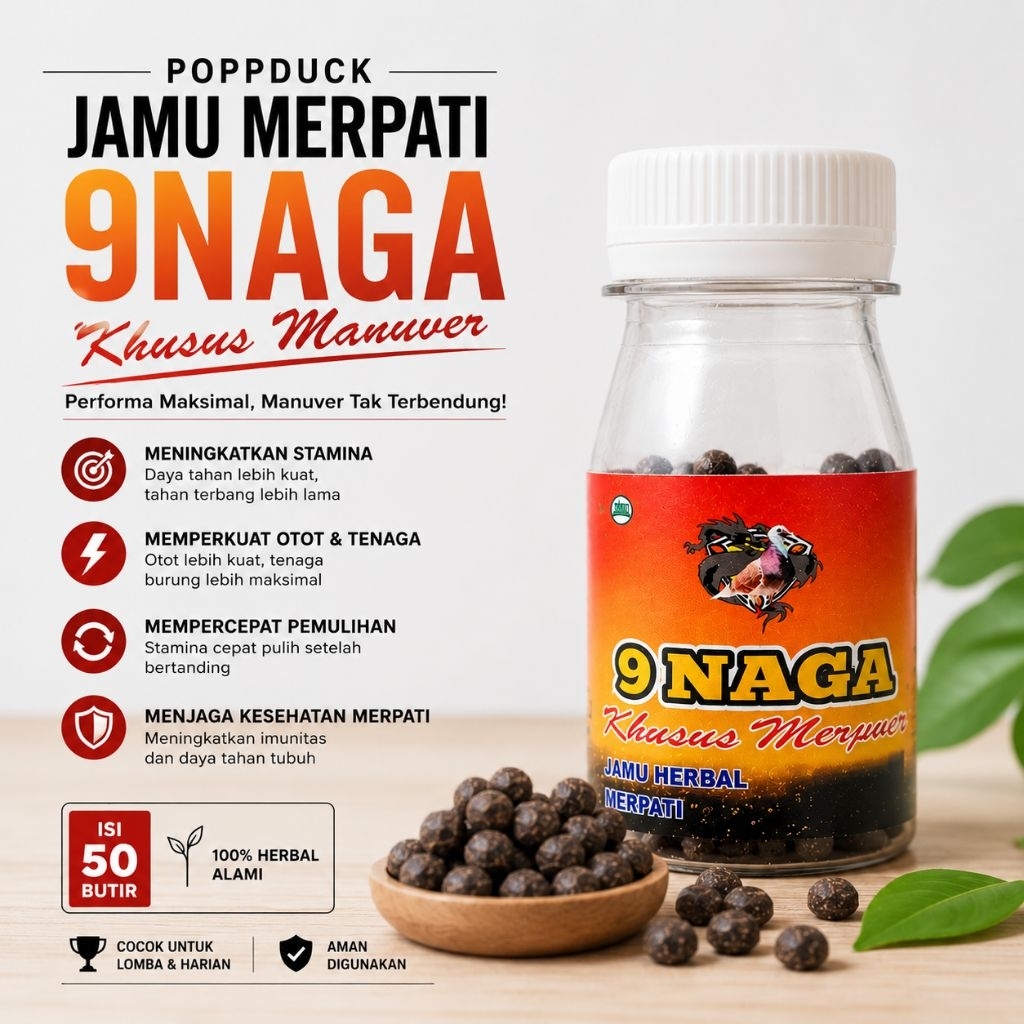 BEST SELLER Jamu Merpati Herbal 9 Naga 50 Butir - Khusus Manuver Giring Keket Stamina Dahsyat