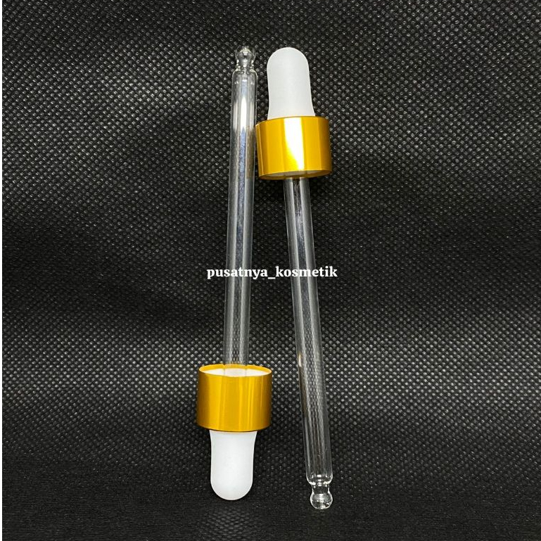 Pipet Kaca 100ml Ring Gold Karet Putih Tumpul