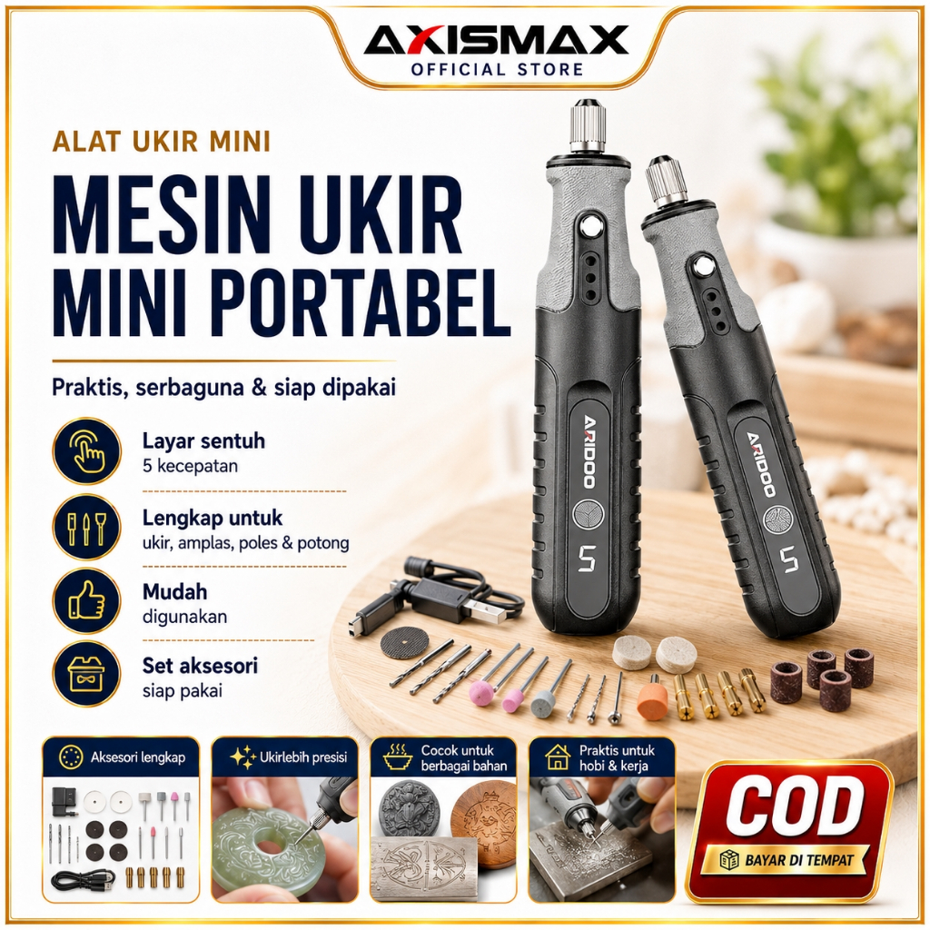 Bor Mini Listrik 12V Grinder Set 128PCS Mesin Gerinda Ukir Grafir Poles Kayu Besi Multifungsi Alat U