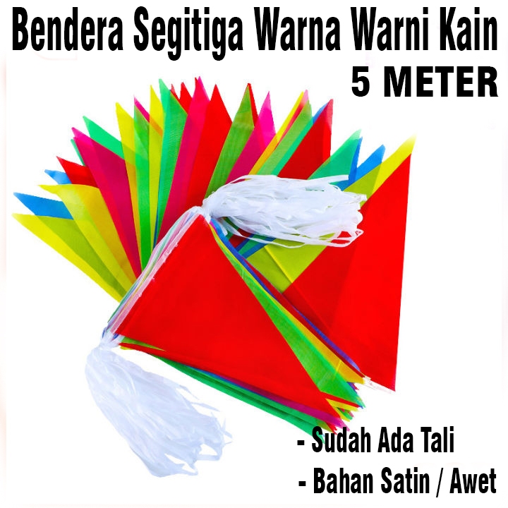 Bendera segitiga renteng warna warni / bahan kain bendera umbul umbul warna warni