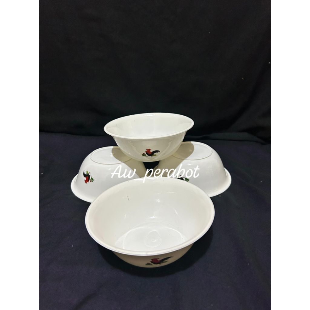 Mangkok Plastik Motif Ayam jago// Mangkok Ayam Jago Plastik (harga 1 an)