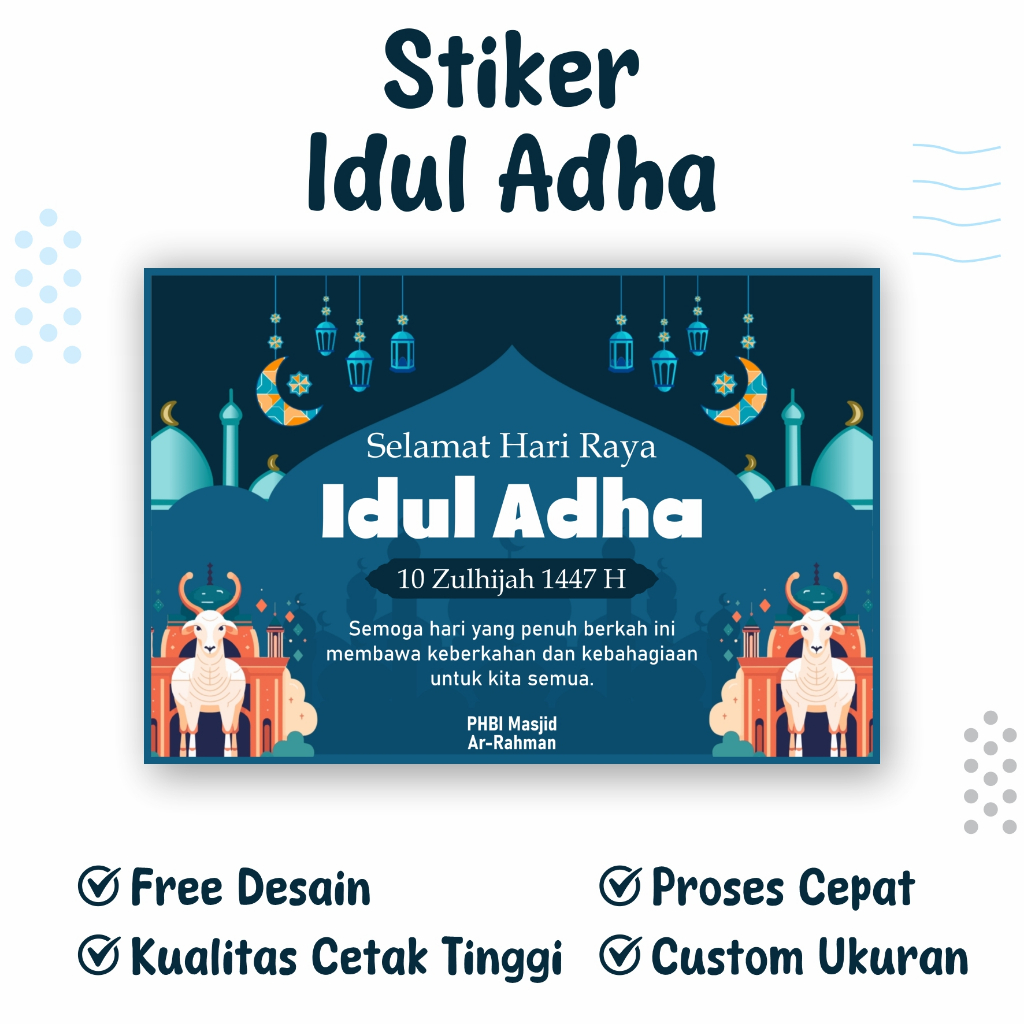 STIKER IDUL ADHA | HAMPERS LEBARAN | STIKER LEBARAN IDUL ADHA CUSTOM