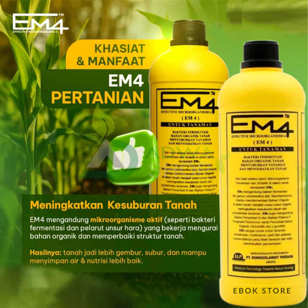 EM4 Pertanian 1 Liter untuk Penyubur Tanah dan Cairan Benih Kompos