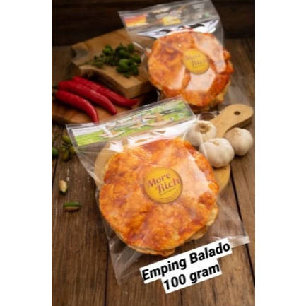 Emping Melinjo Balado Pedas 100g More Rich Snack Food Factory