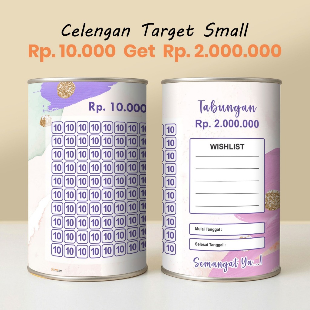 Celengan Target 10k Target 2 JUTA Permanen atau Buka Tutup
