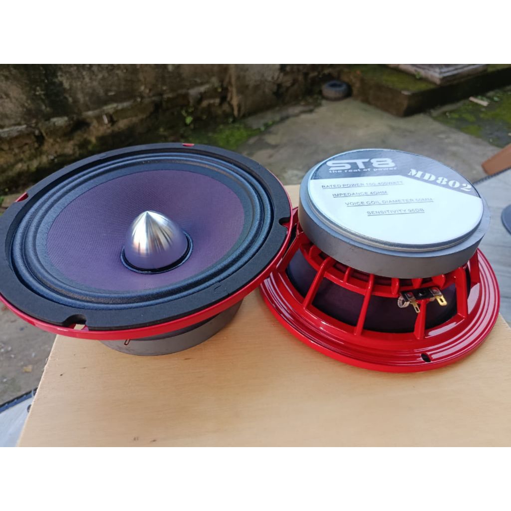 speaker midrange ST8 8inch Contes Harga Sepasang