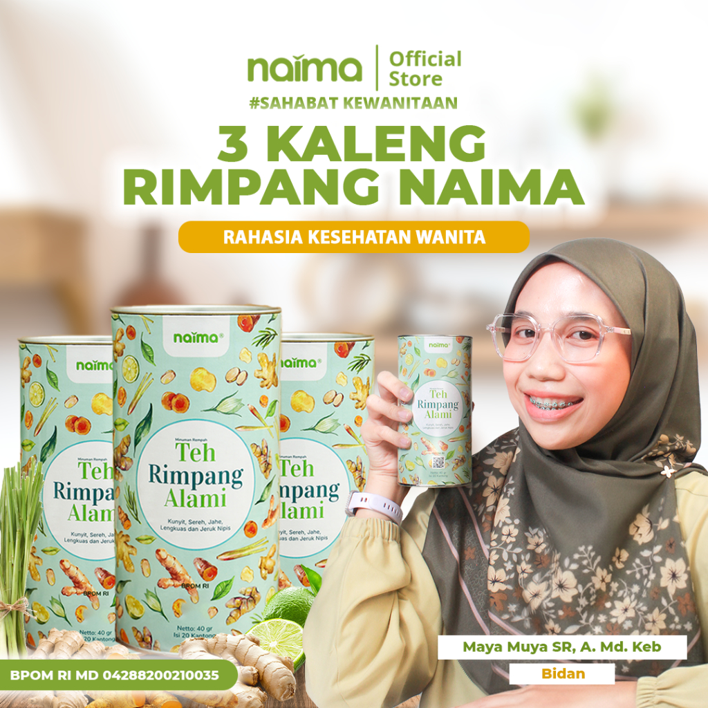 Teh Rimpang Naima - 3 Kaleng - Minuman Teh Rimpang Alami 100% Original ala Dr. Zaidul Akbar - Halal 