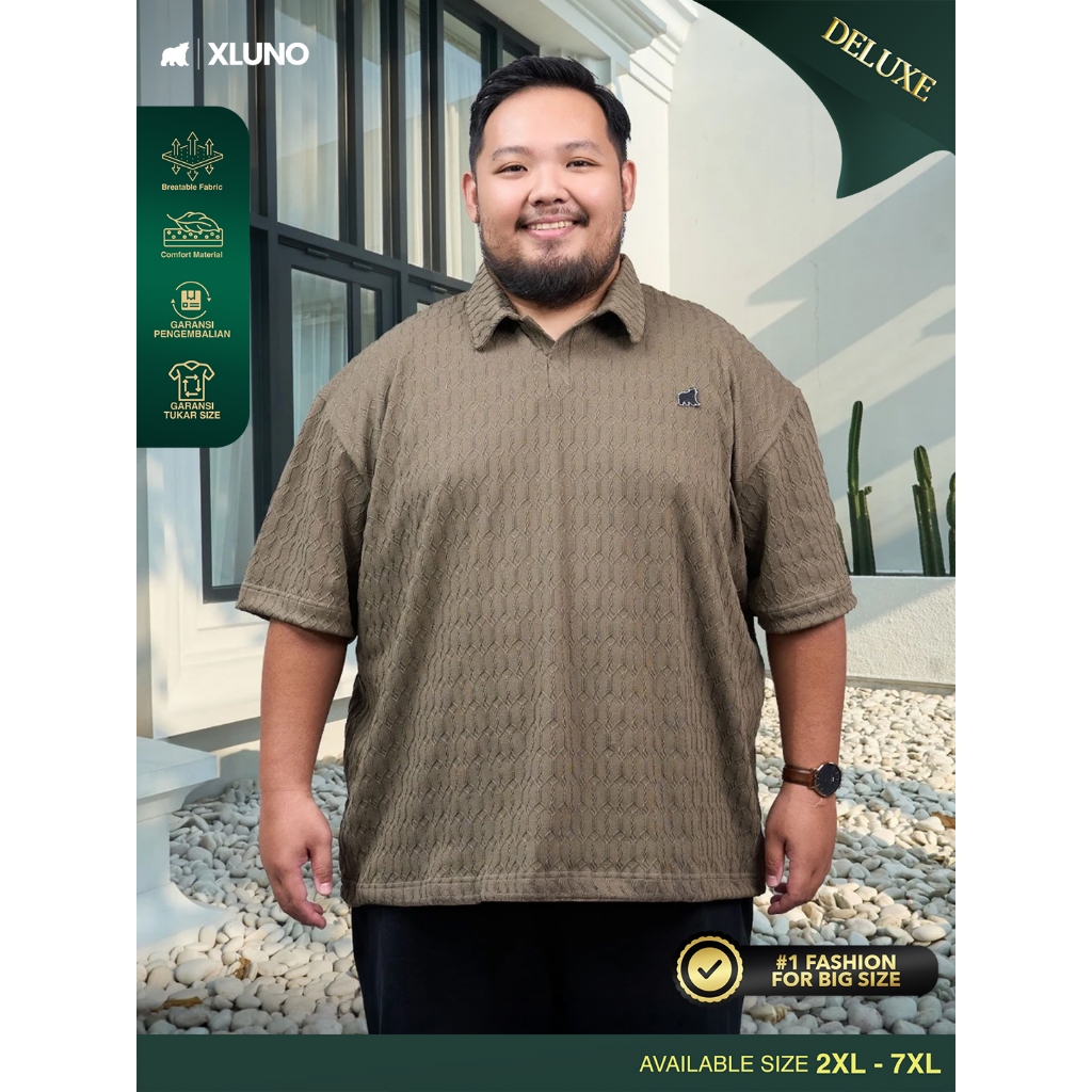 XLUNO Vonti Polo Shirt Army Baju Polo Knit Pria Jumbo Big Size Lengan Pendek