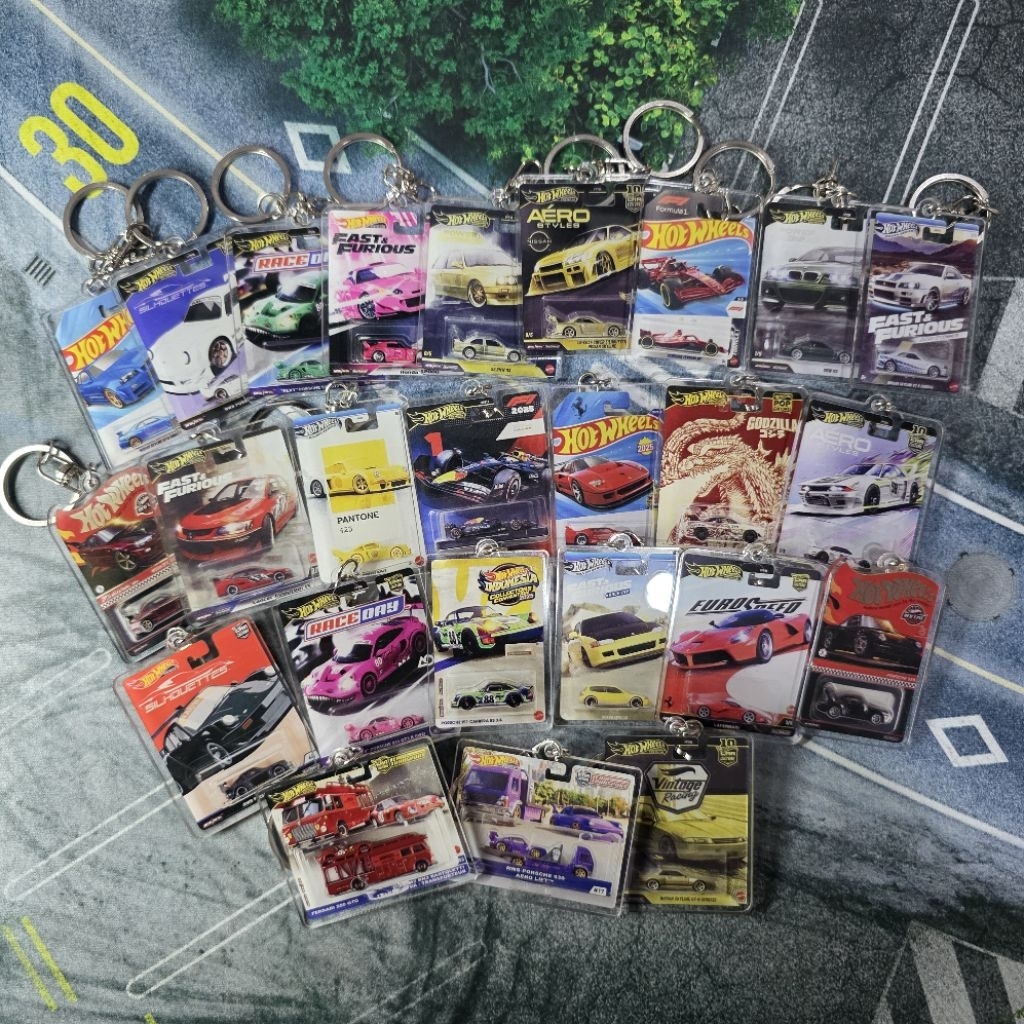 GANTUNGAN KUNCI HOT WHEELS PREMIUM PORSCHE RWB GODZILLA LBWK R34 PORSCHE REXY ROXY SKYLINE R34 TEAM 