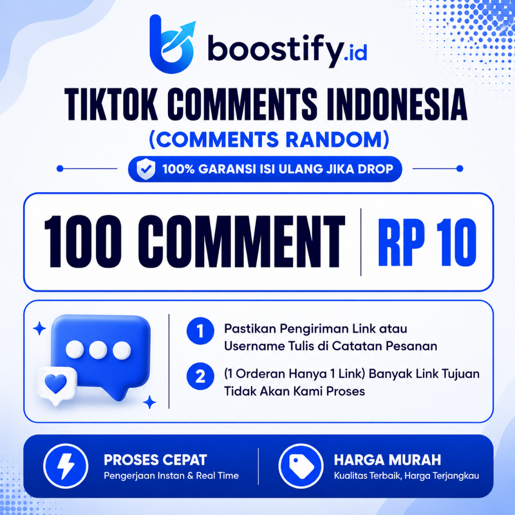 Komen Tiktok Comment Real Akun Indonesia - 100% Bergaransi Isi Ulang Bila Drop TT - COM