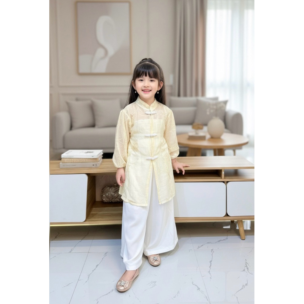 Tunik Celana Kulot Anak Perempuan Bordir Bahan Lembut