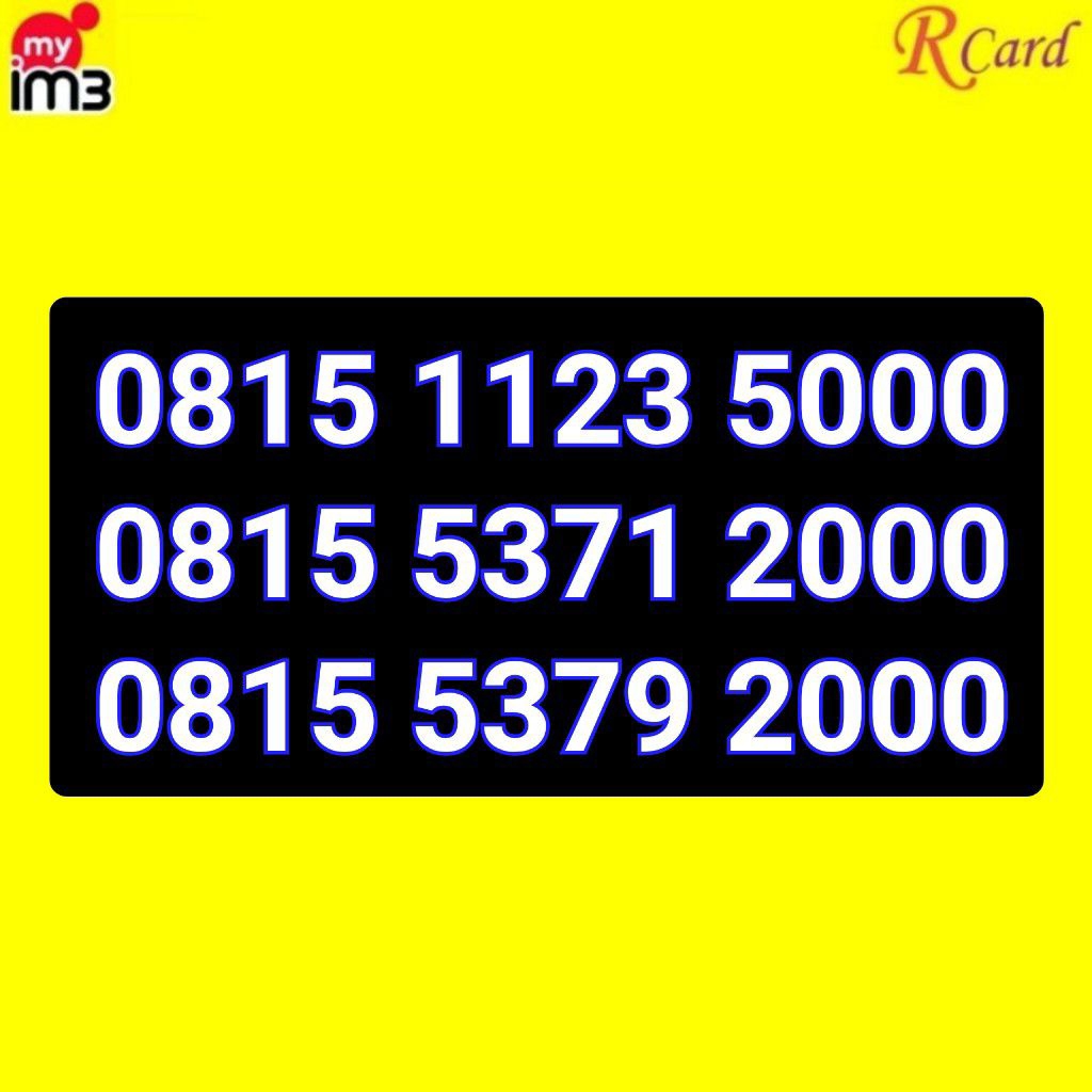 Perdana Nomor Cantik Indosat im3 Tripel Ribuan 2000 1123 5000
