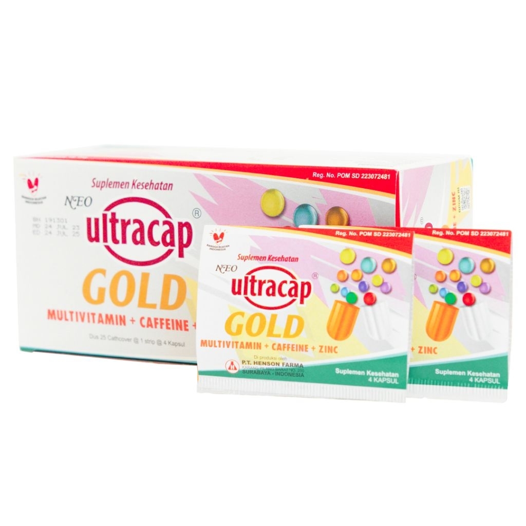 Ultracap gold suplemen kesehatan 1 strip isi 4 kapsul multivitamin