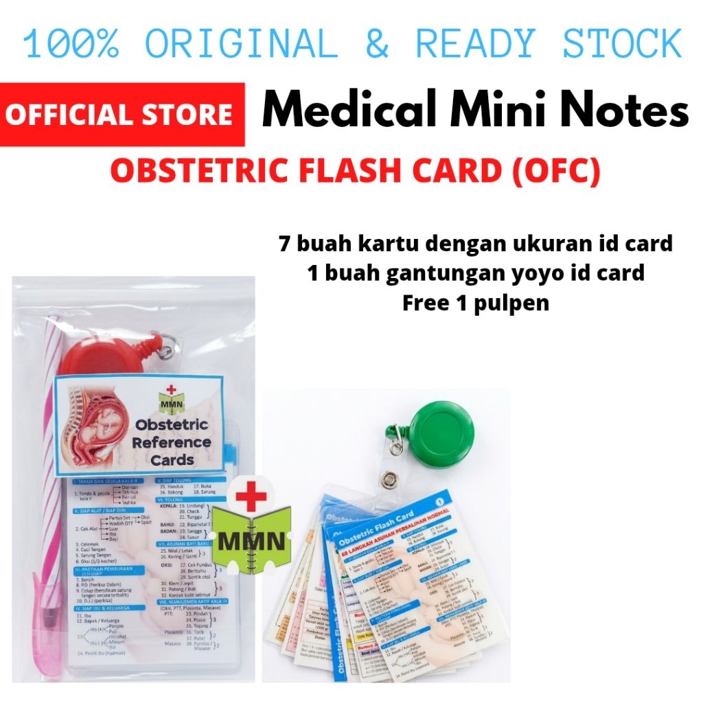 Terbaru Original  Obstetri Flash Card (OFC) / Kartu Obstetri / Nametag Obstetri / Kandungan
