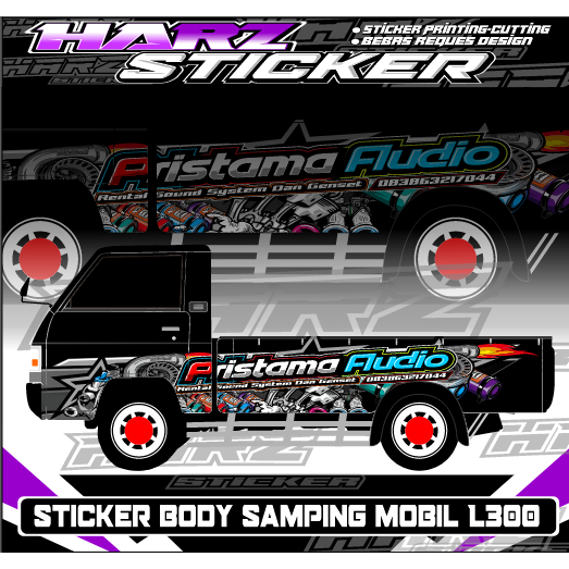 Stiker Body Samping L300-Stiker Decal-Stiker Variasi L300-Stiker Audio