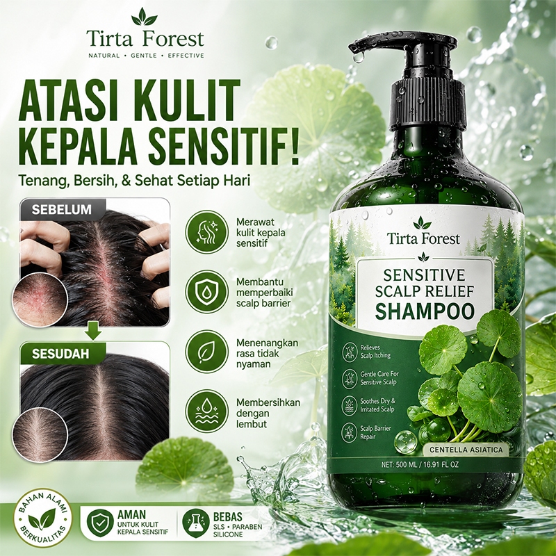 Shampoo Anti Rontok DanKetombe Dengan Centella Asiatica 500ml Sampo Perawatan Rambut Rontok Kulit Ke