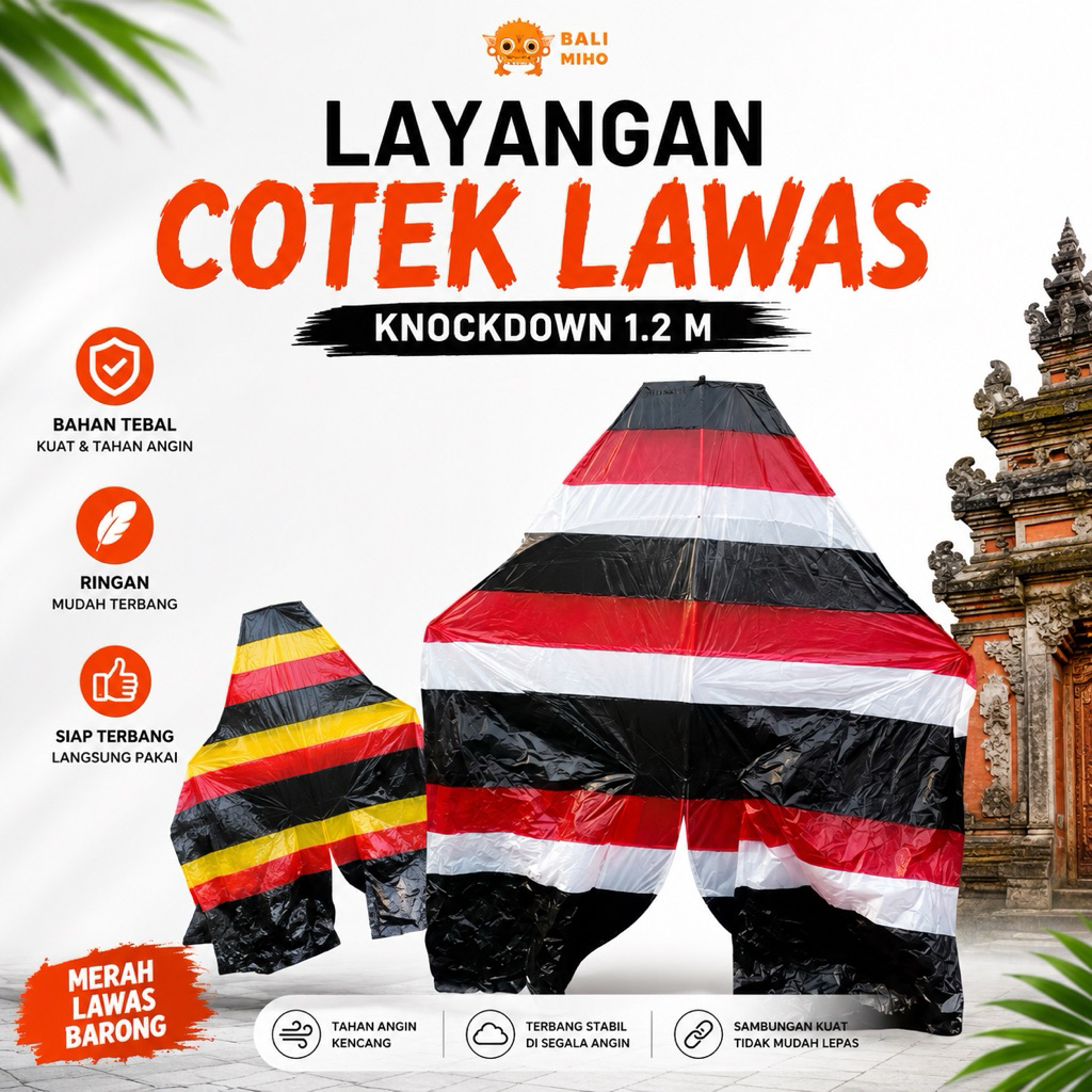 Cotek Lawas Knockdown 1,2 meter - Cotek Belolong Lawas - Cotek Lawas - Layangan Bebean