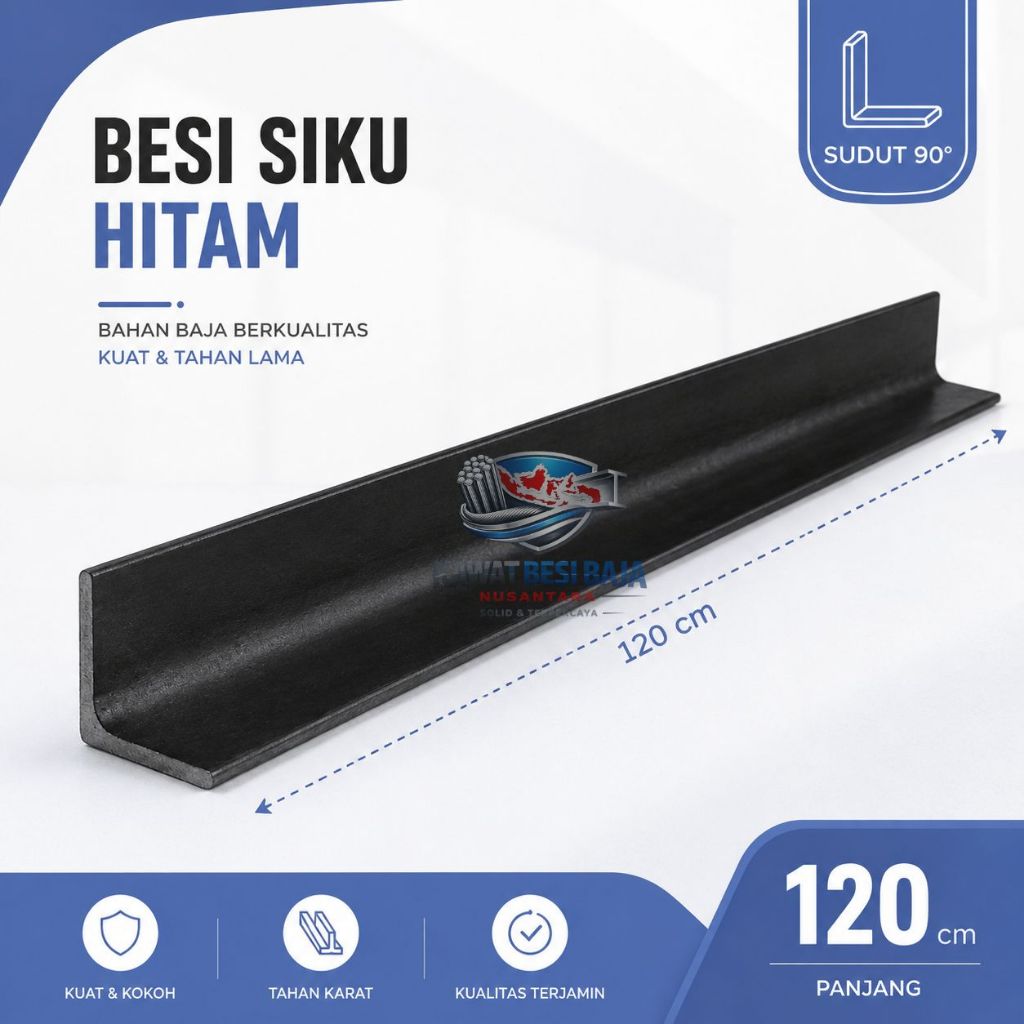 Besi Siku Hitam dan Besi Hollow Galvanis 3x3cm - 4x4cm - Best Seller