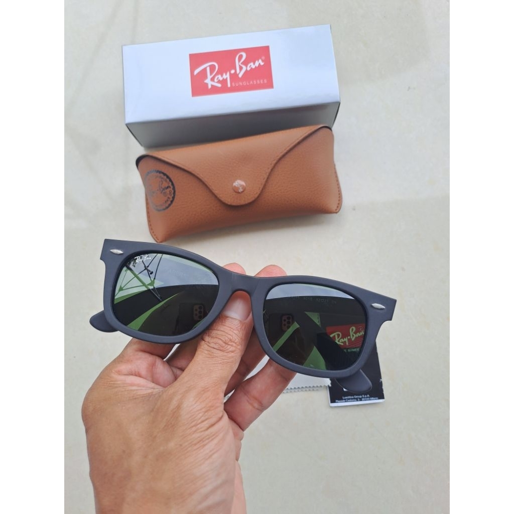 kacamata ray-ban wayfarer square doff kaca hijau size 50