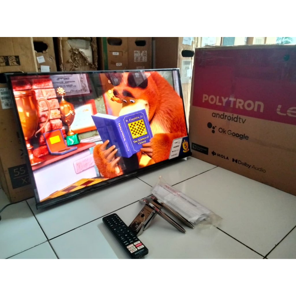 TV LED POLYTRON ANDROID 32 INC SUDAH DIGITAL KONDISI BEKAS MASIH SEGEL (7805)