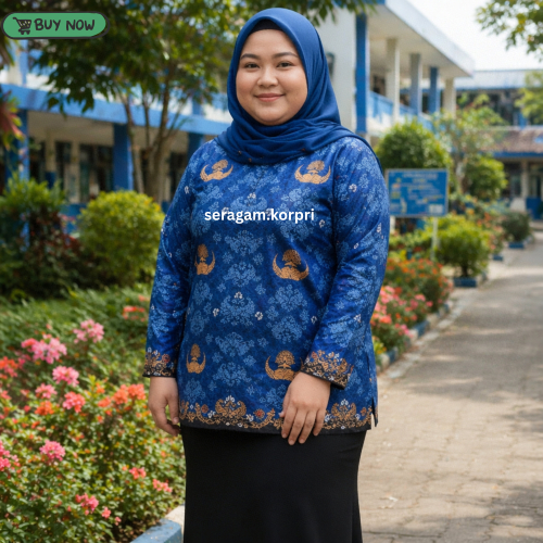 BAJU Korpri Wanita BIG SIZE JUMBO GEMOY Bahan Katun Premium Full Furing Adem Jahitan Rapi