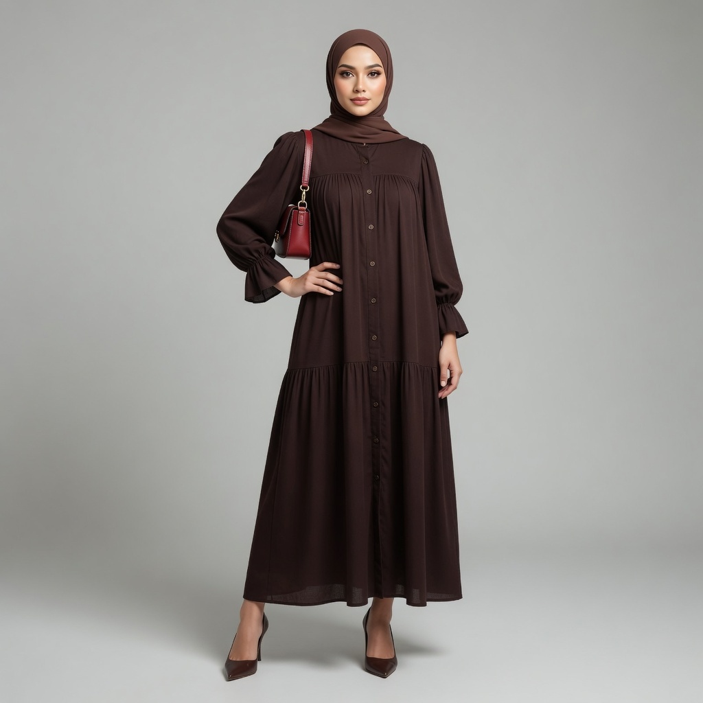 Gamis Amanda Rayon Twill - Nyaman, Elegan, Busui Friendly