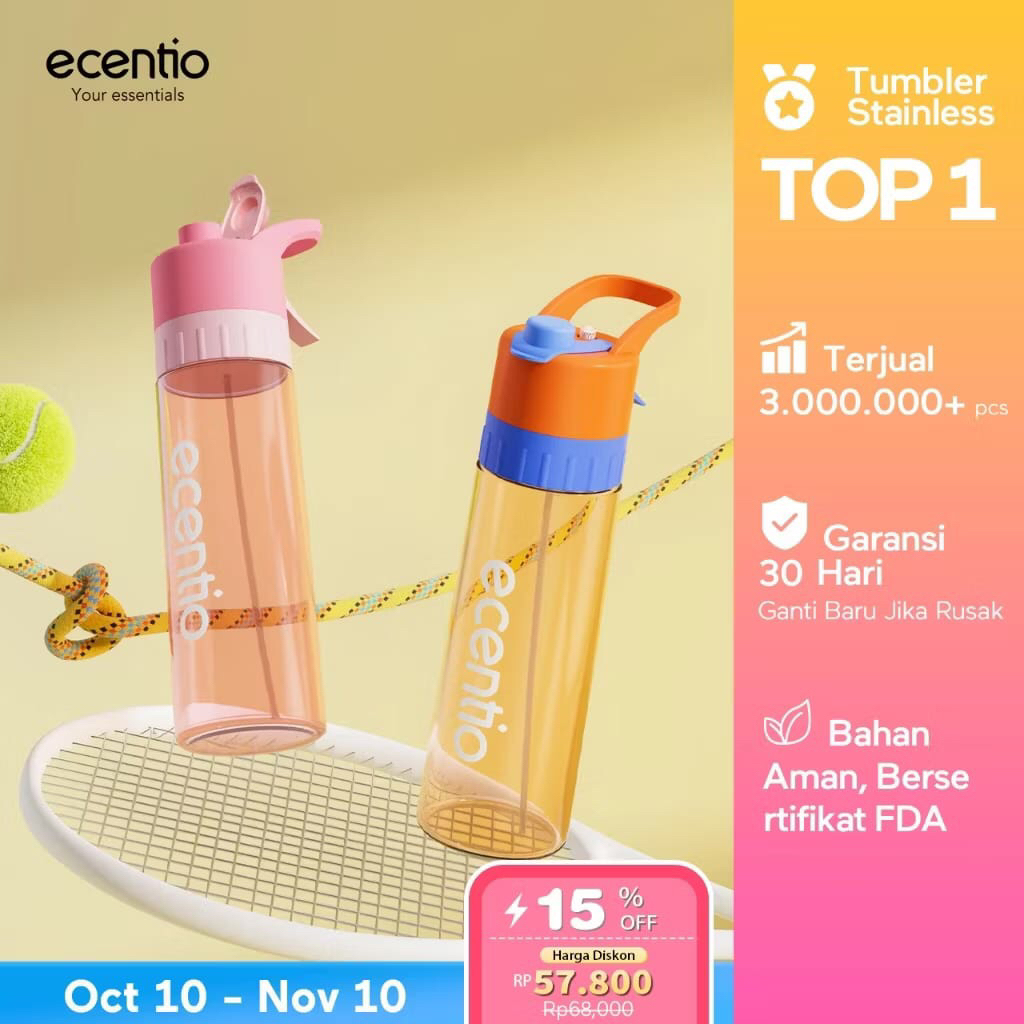 ECENTIO BOTOL MINUM SPRAY SPORT