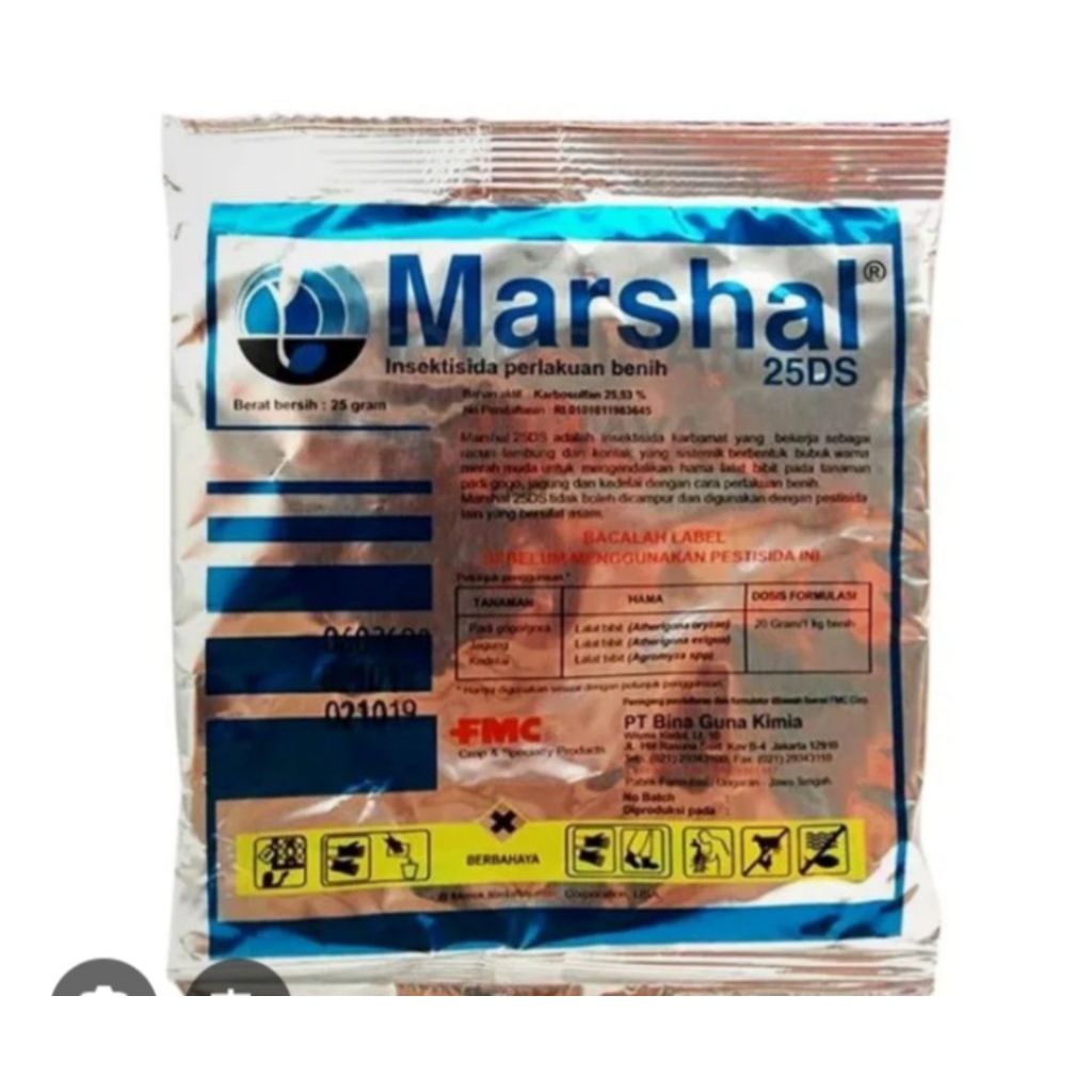 Insektisida Marshal 25 gram - Efektif untuk Perlindungan Benih, Sistemik, Bubuk Merah Muda