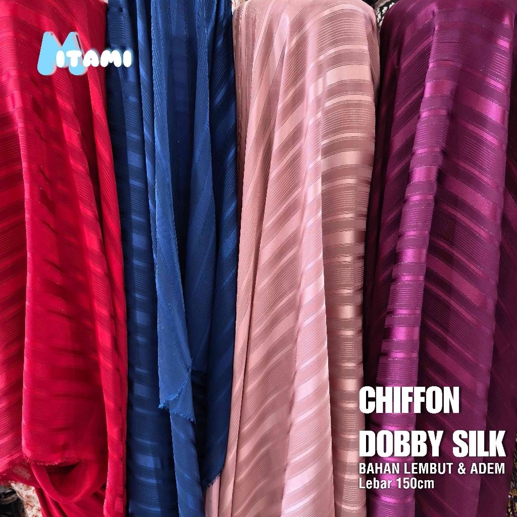 MITAMI Kain Sifon Silk Premium Motif Garis Garis