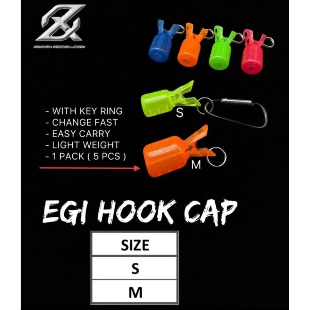 Penutup Kail Pancing Cumi (Egi Hook Cap) AXZ dilengkapi dengan gantungan kunci