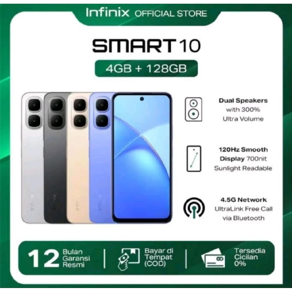 HP INFINIX SMART 10 [ 4/128 GB ] INFINIX SMART 10 RAM 4GB ROM 128GB RESMI