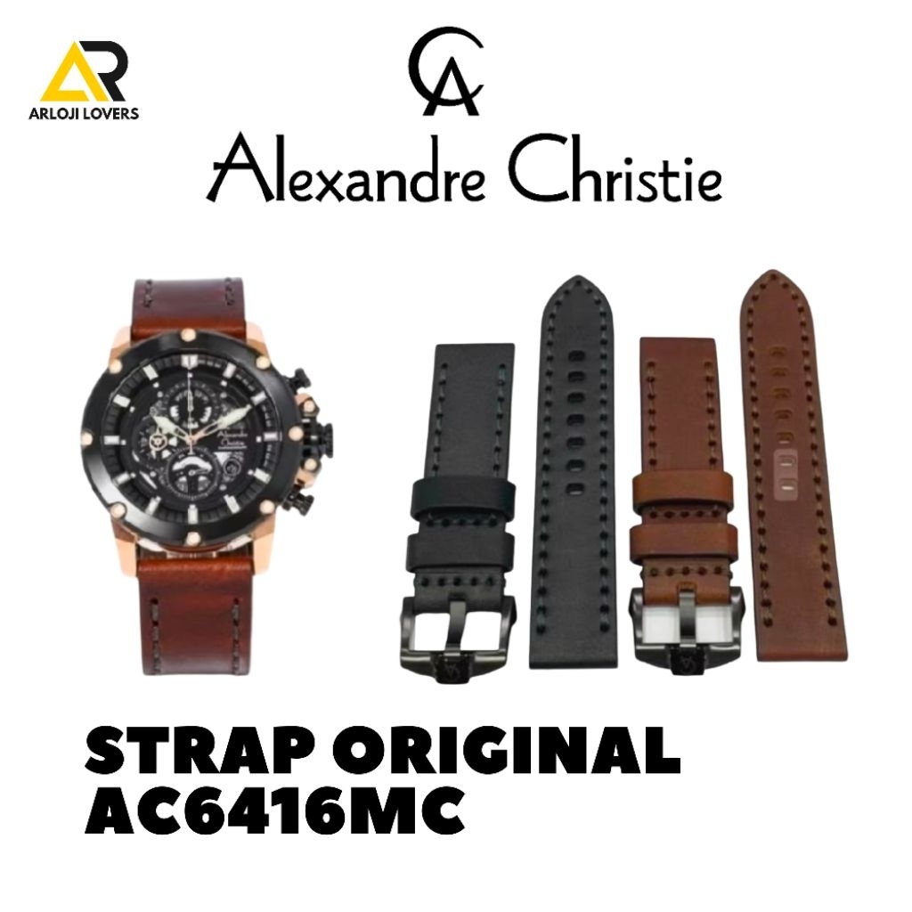 Tali/Strap Kulit Jam Alexandre Christie Type AC6416MC