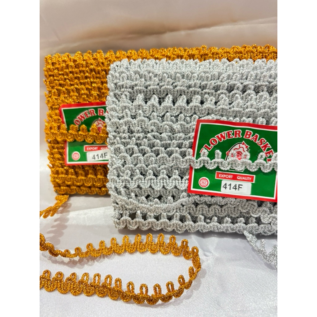 Renda 414F/Renda Mas & Perak/Renda Hiasan Baju/Renda Mahkota