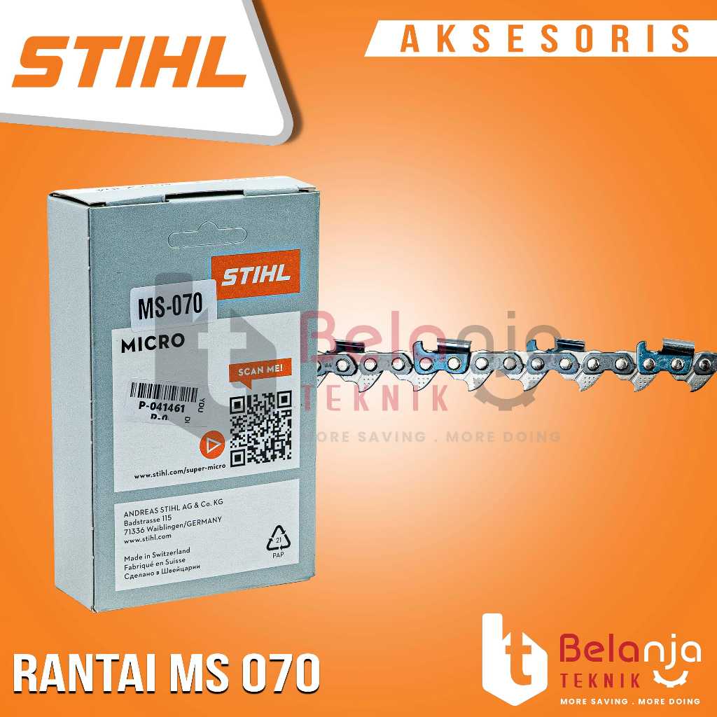 Rantai Potong MS 070 36 Inch Stihl Rantai Mesin Potong Gergaji Chainsaw 070 36"