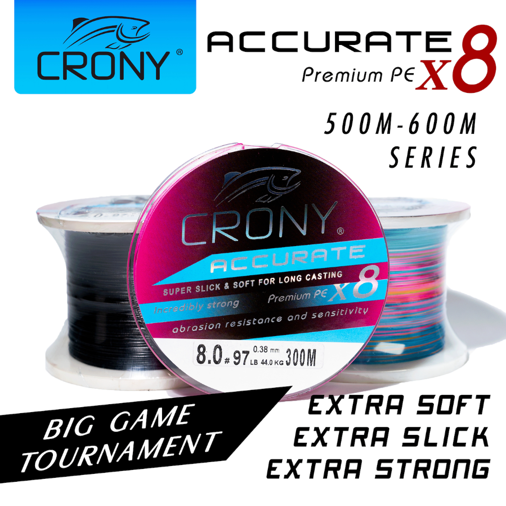 CRONY PREMIUM PE X8 ACCURATE 500M, 600M Black / Multi