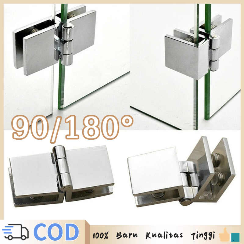 5-8mm Engsel Kaca Jepit Engsel Pintu Kaca Engsel Kaca Tempered Engsel Lemari Kaca Glass Door Hinge E