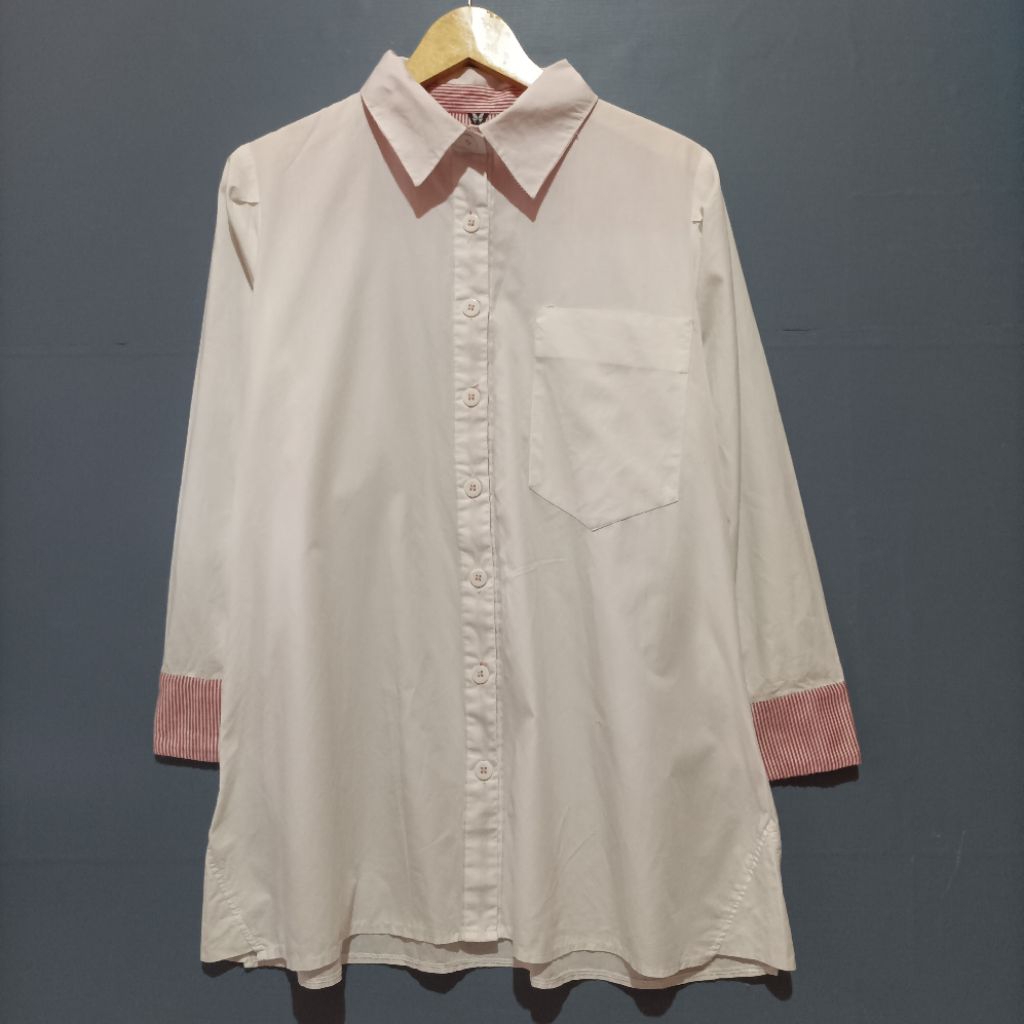 kemeja tunik warna putih cewek dewasa Preloved