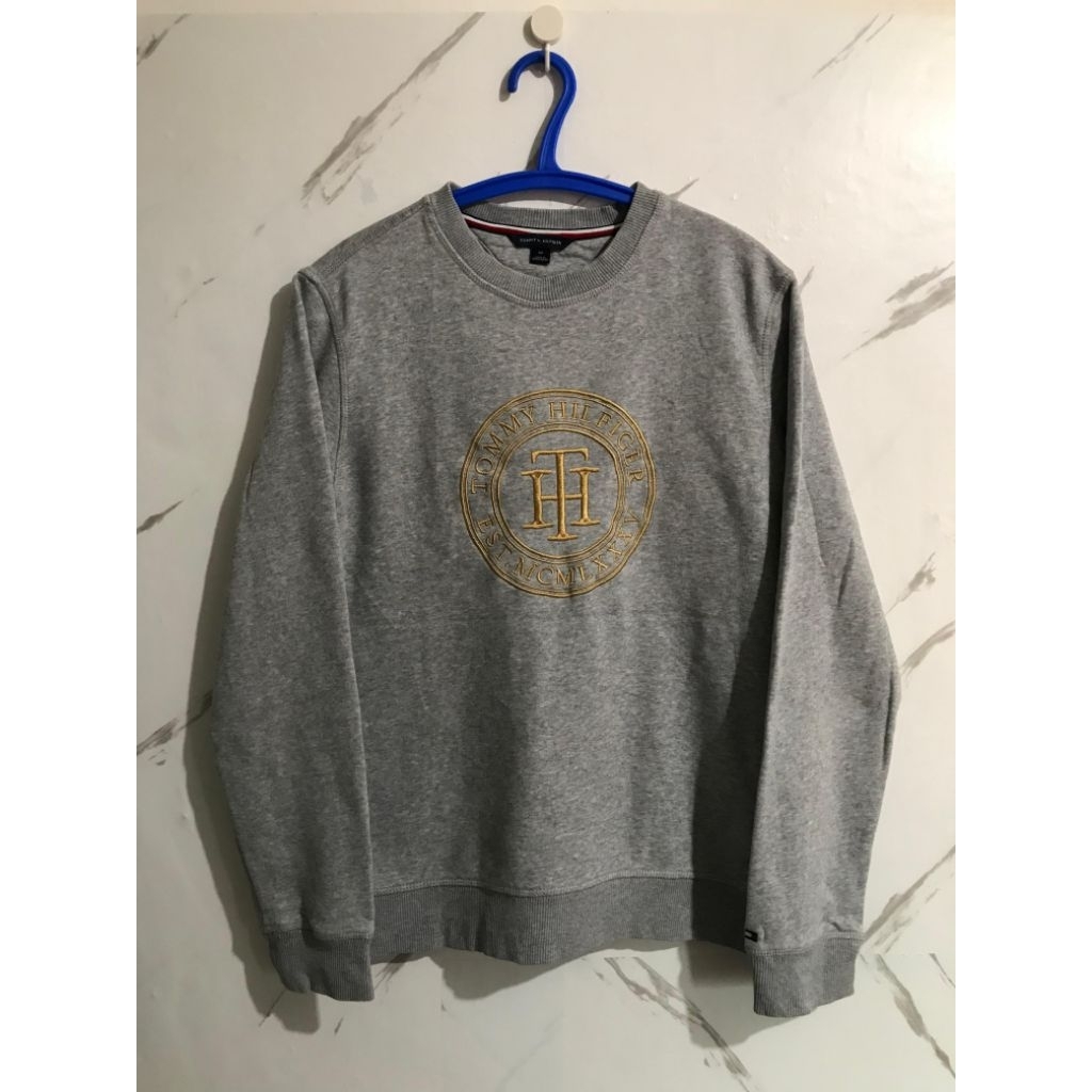 SALE Tommy Hilfiger Womens Crewneck Sweater Grey Original 100% Authentic Murah
