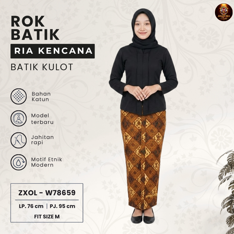 Rok Batik Wanita Panjang Rok Wiru Kebaya Bawahan Katun Premium Solo Pekalongan Ria Batik Solo