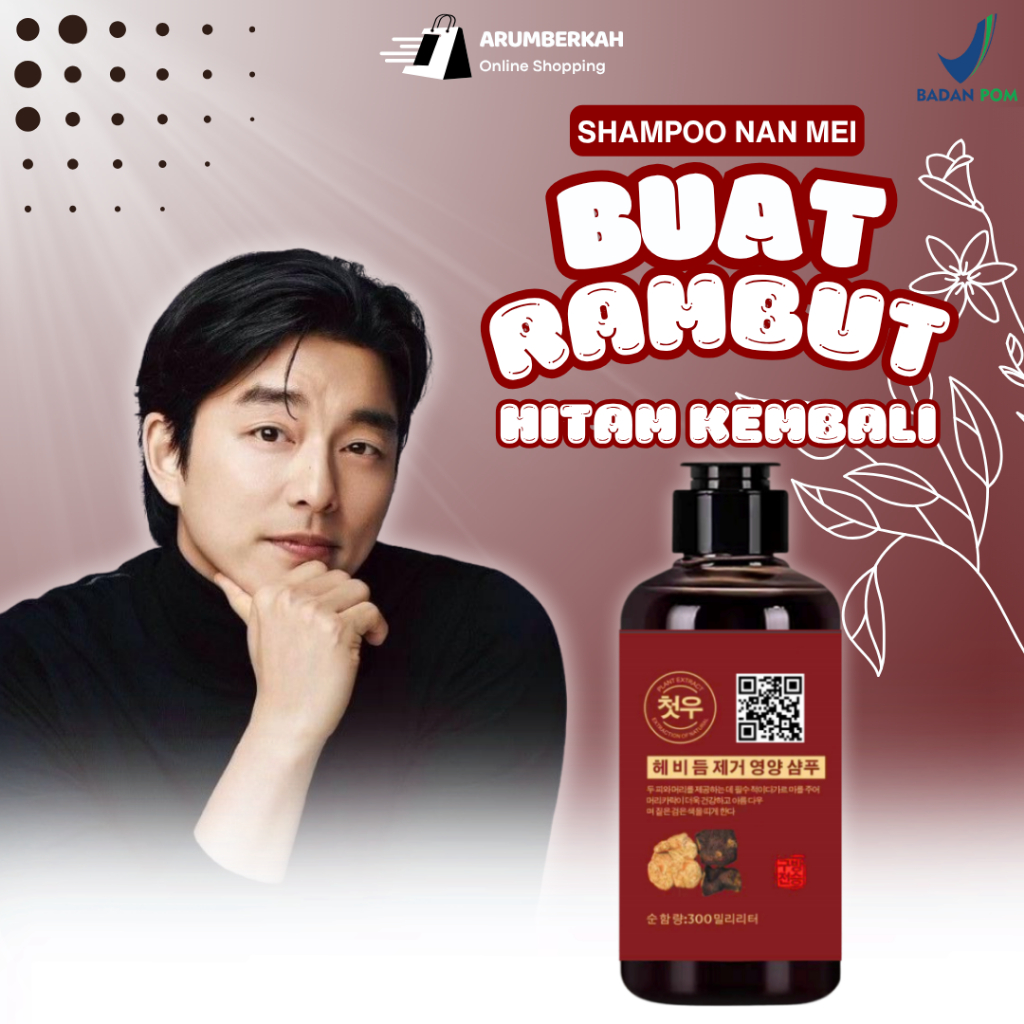 Shampoo Penghitam Rambut Uban - Nan Mei Sampo Penghitam Rambut Uban Shampo Semir Permanen Halal