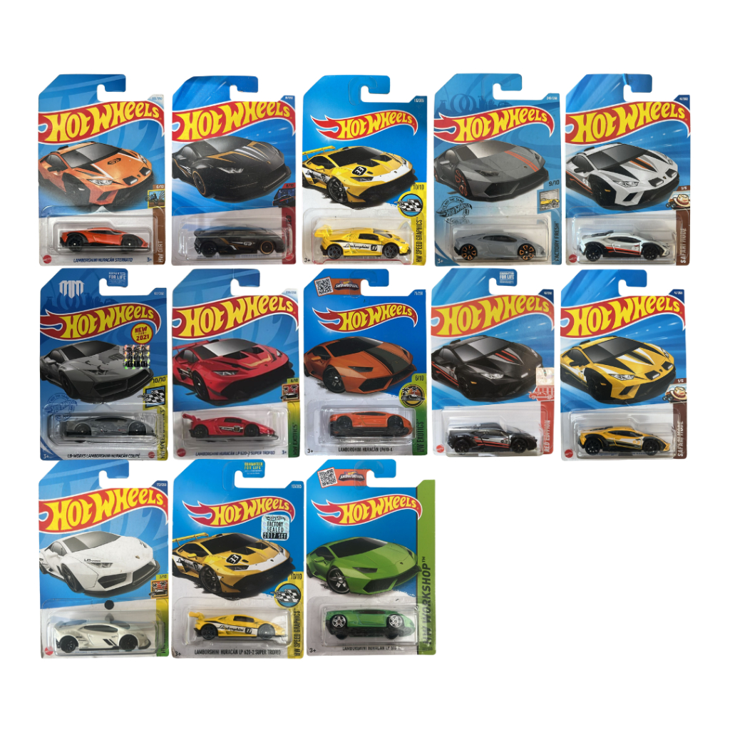 Hotwheels Regular Lamborghini Huracan Varian, Red Edition, White, Yellow, Orange, Black, Lbwk Gray F