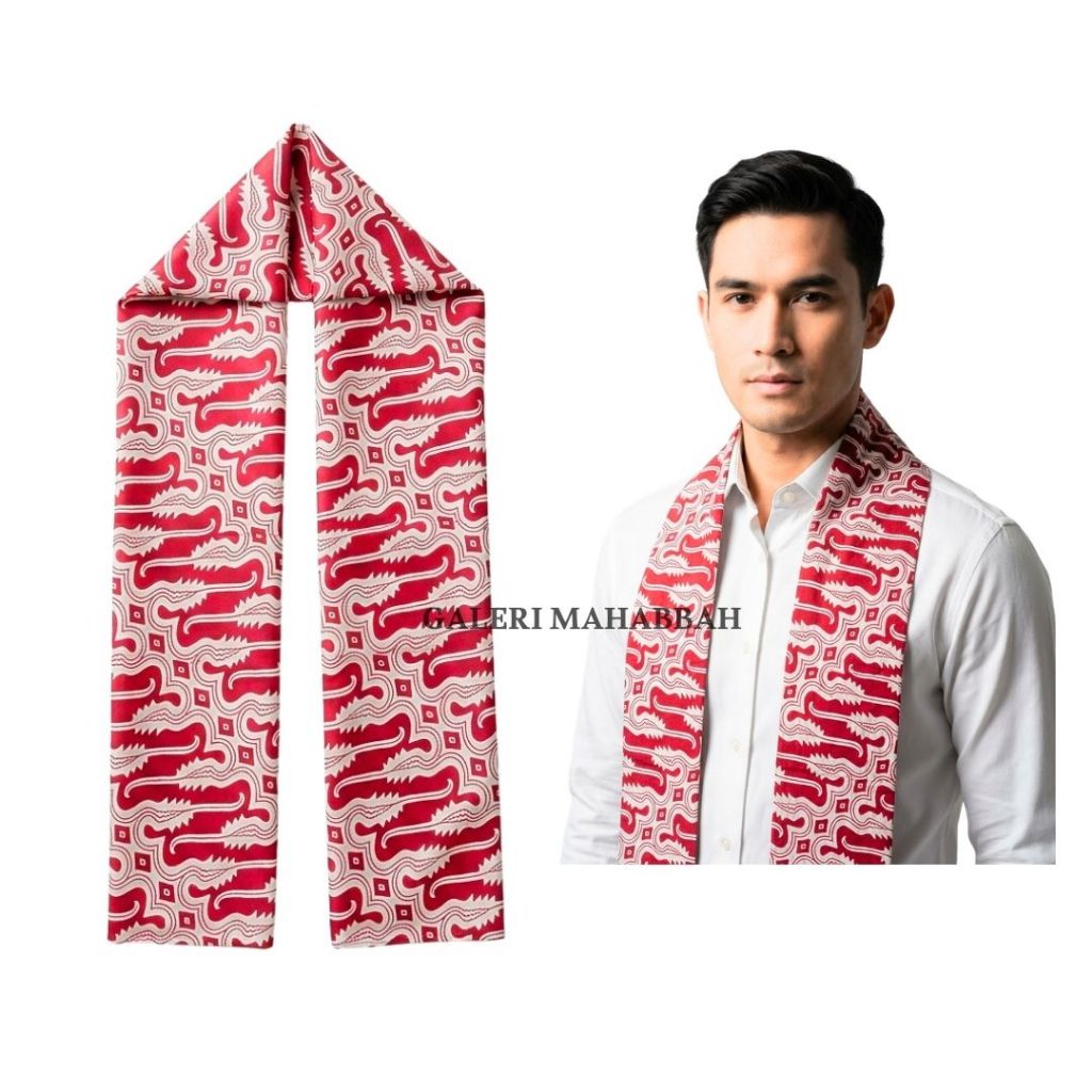 Syal Merah Putih Selendang Batik Indonesia Syal Leher