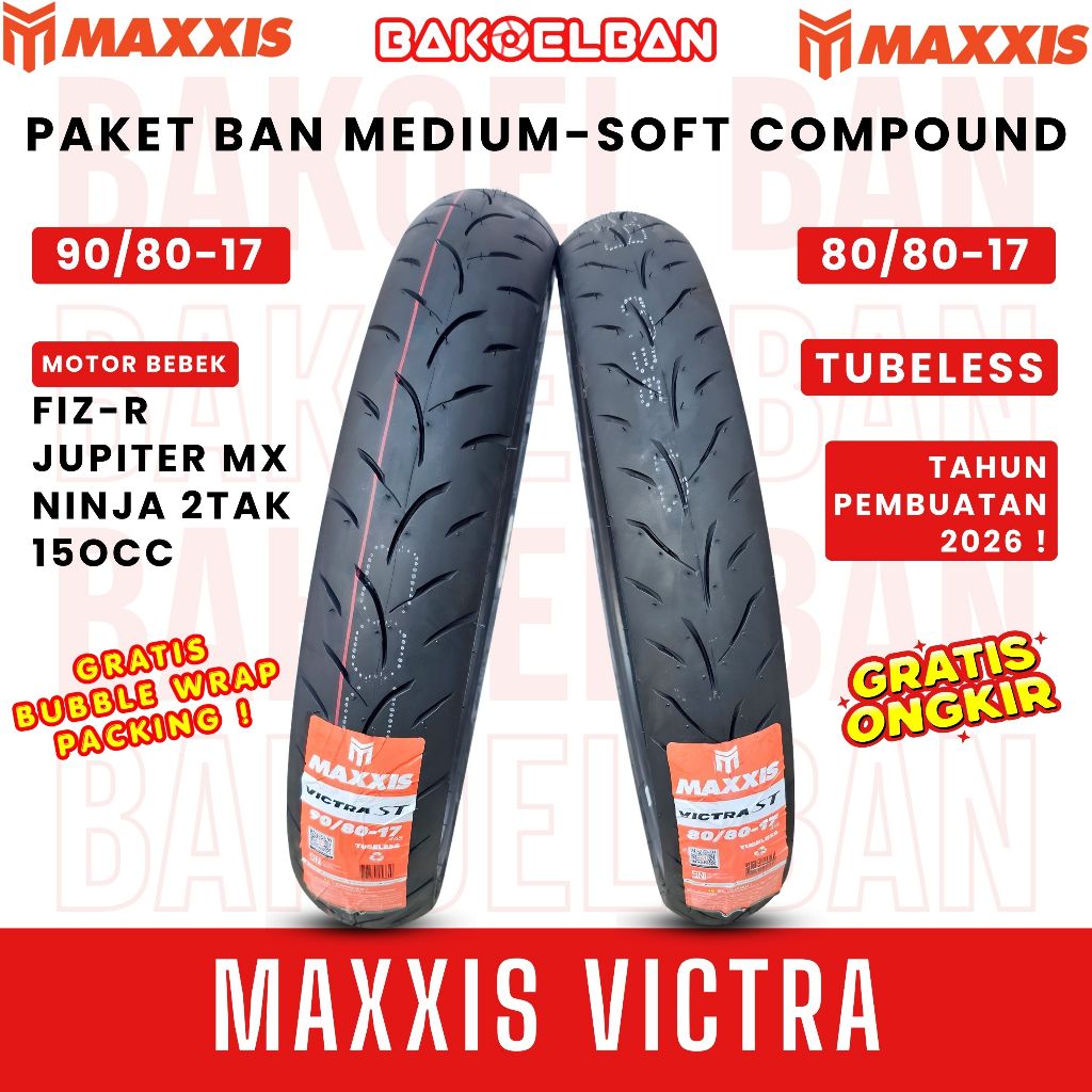 PAKET BAN MOTOR MAXXIS VICTRA 80/80-17 & 90/80-17
