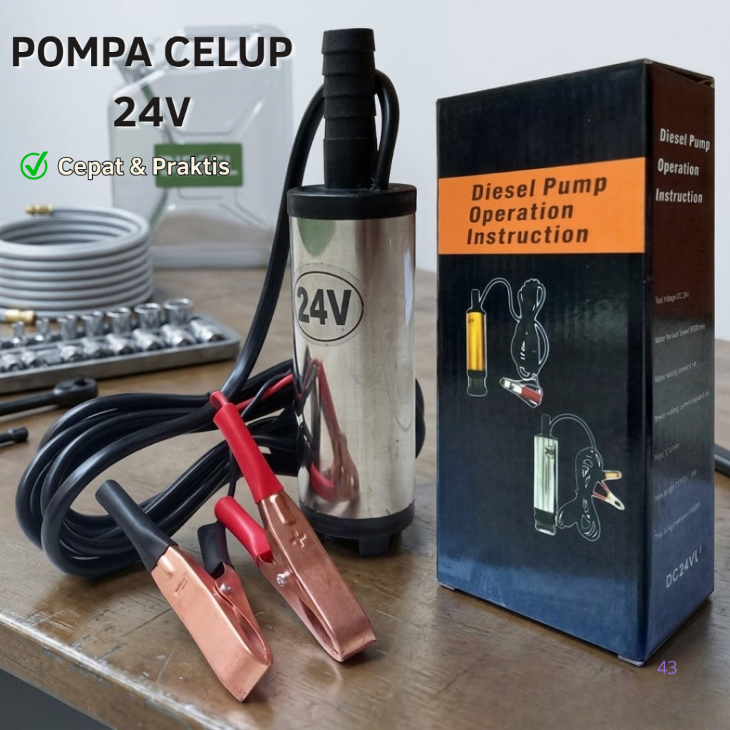 Pompa Celup Mini DC 24V Mesin Pompa Air Sedot Solar Pompa Celup Mini Pompa Minyak Solar DC 24 Volt