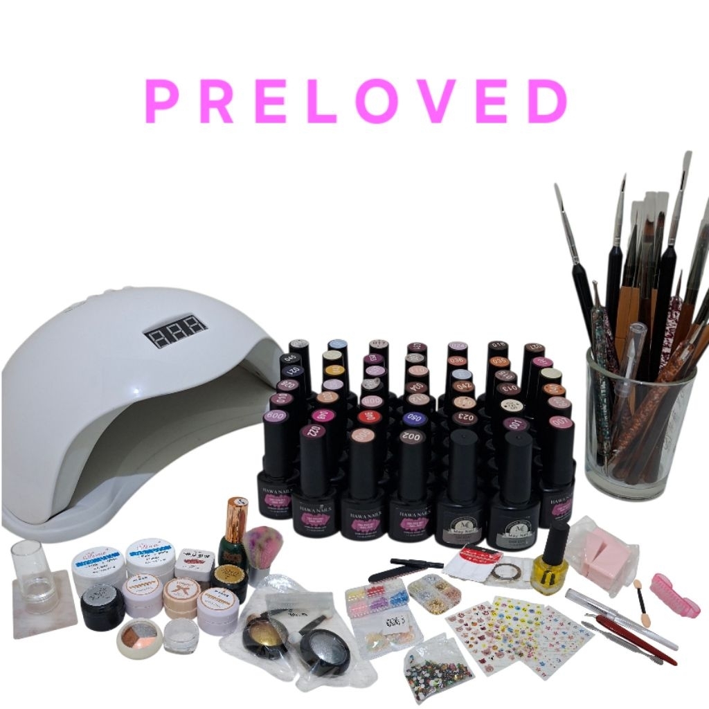 PRELOVED PERLENGKAPAN NAIL ART SET LENGKAP | NAIL ART GEL MURAHHH
