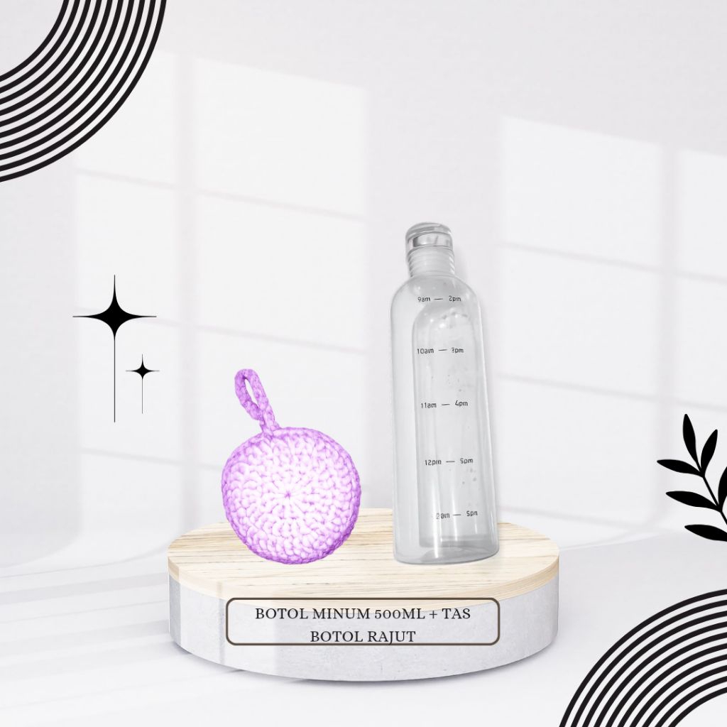 Tas Rajut Botol Minum Handmade / Bottle Holder Rajut / Tas Botol Estetik / Tempat Botol Minum Tali R