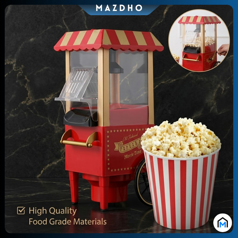 Mesin Popcorn Listrik Mini Alat Pembuat Jagung Berondong Rumah Tangga Elektrik Hot Air 1200W Praktis