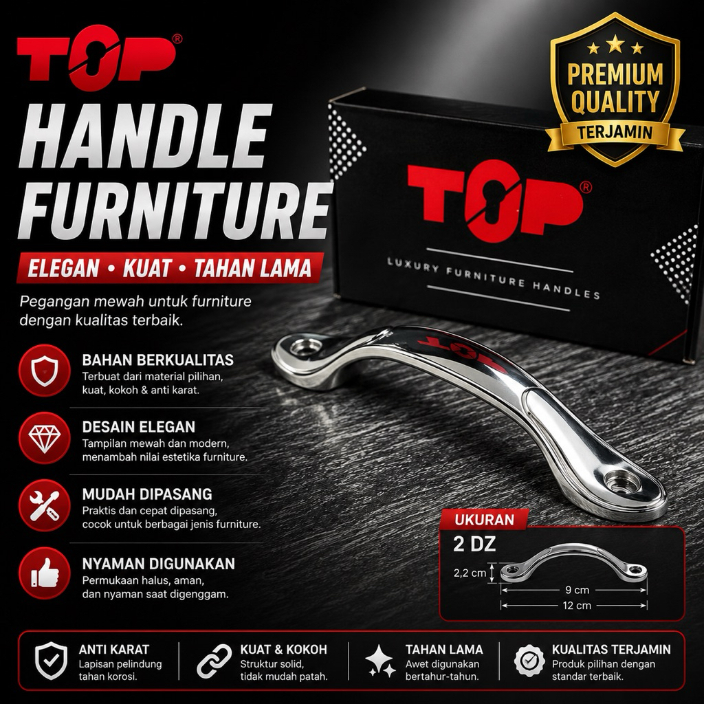 Handle Tarikan Laci TOP 091 SC | Tarikan Jendela | Tarikan Loker | lemari | Tarikan Lemari Dapur